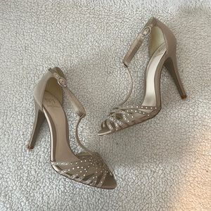 Jenny Packham No 1 satin t-strap heels